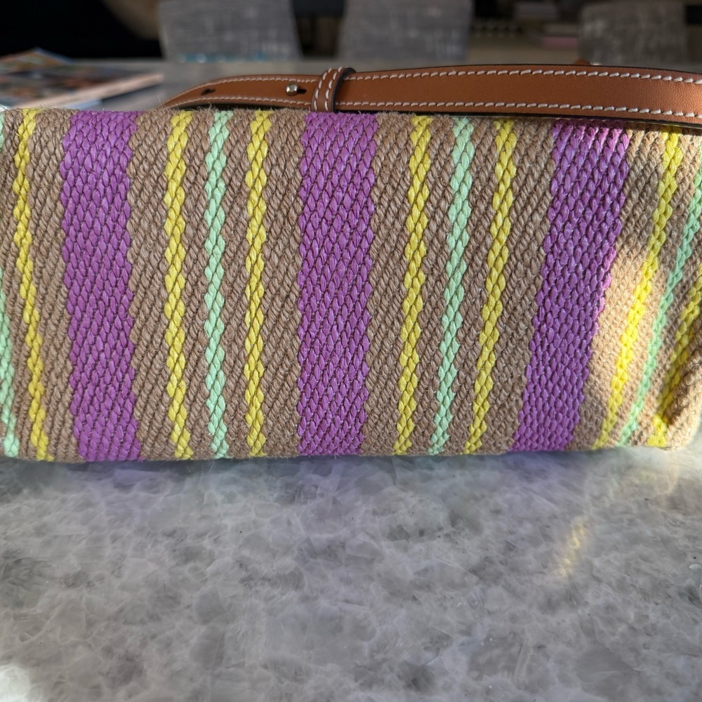 Authentic Gucci jute striped patch 2 way tote mini bag excellent condition - Picture 3 of 8